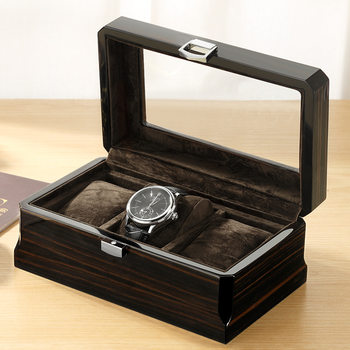 Watch Box Wooden Skylight Watch Box Wooden Jewelry Bracelet Bracelet Storage Box with Lock Watch Jewelry Display Box