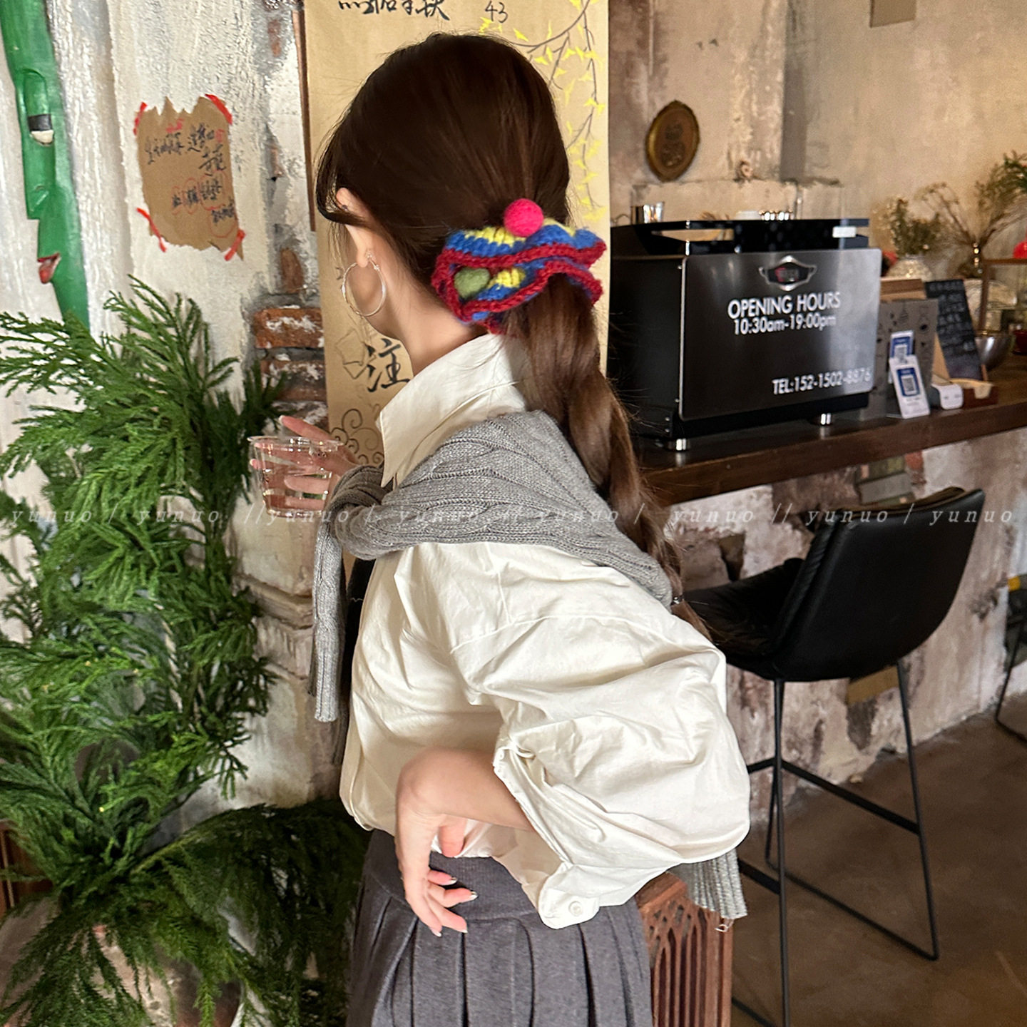 Hand-Knitted Colorfulful Ball Hair Band for Women to Tie Balls, Hair Rope, Rubber Band, High Elasticity and Durable Head Flower Hair Accessories