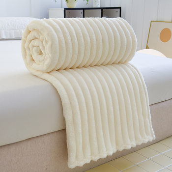 Foreign trade gifts bedding rabbit plush wide blanket milk velvet solid color blanket four seasons blanket manufacturers supply on behalf of the hair