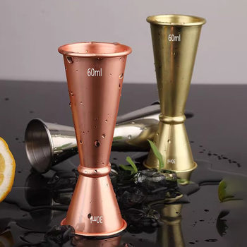 Curled 304 Stainless Steel Double Head Wine Meter Cocktail Measuring Cup Bar Bar suit Wine Meter