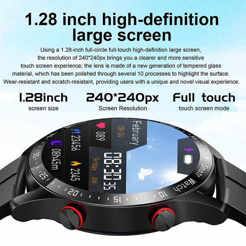New HW20 Bluetooth Talk Smart Watch ECG PPG Business Stainless Steel Strap Waterproof I9 Men's Watch