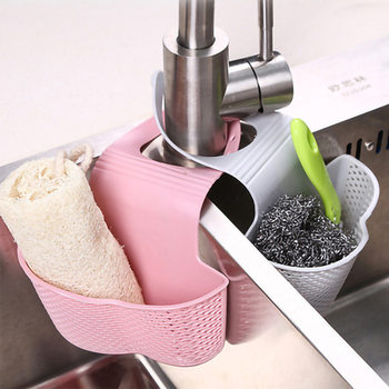 Kitchen sink draining hanging bag faucet sponge cleaning ball storage rack vegetable washing sink hanging basket Nordic style