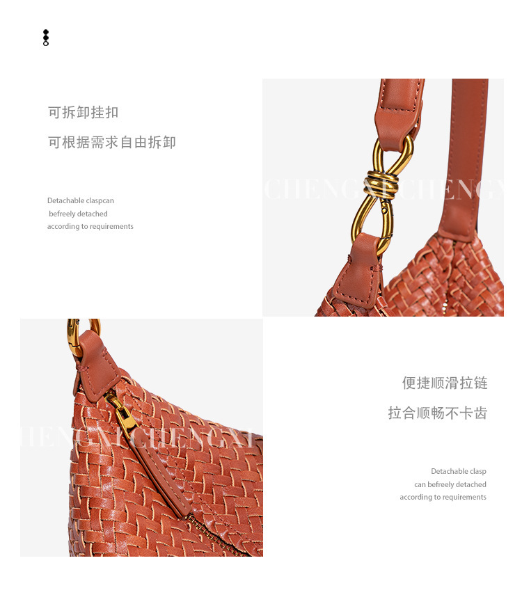Túi đeo chéo nữ dáng thùng đan thủ công chất liệu PU phong cách tối giản — B2563 # đen, B2563 # hoa hồng hồng, B2563 # hoa oải hương màu tím, B2563 # màu vàng chanh