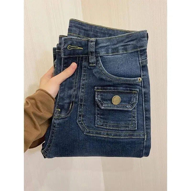 High Waisted Flared Trousers for Women Spring Korean Style Slim Fit Stretch Fabric Floor Length Wholesale