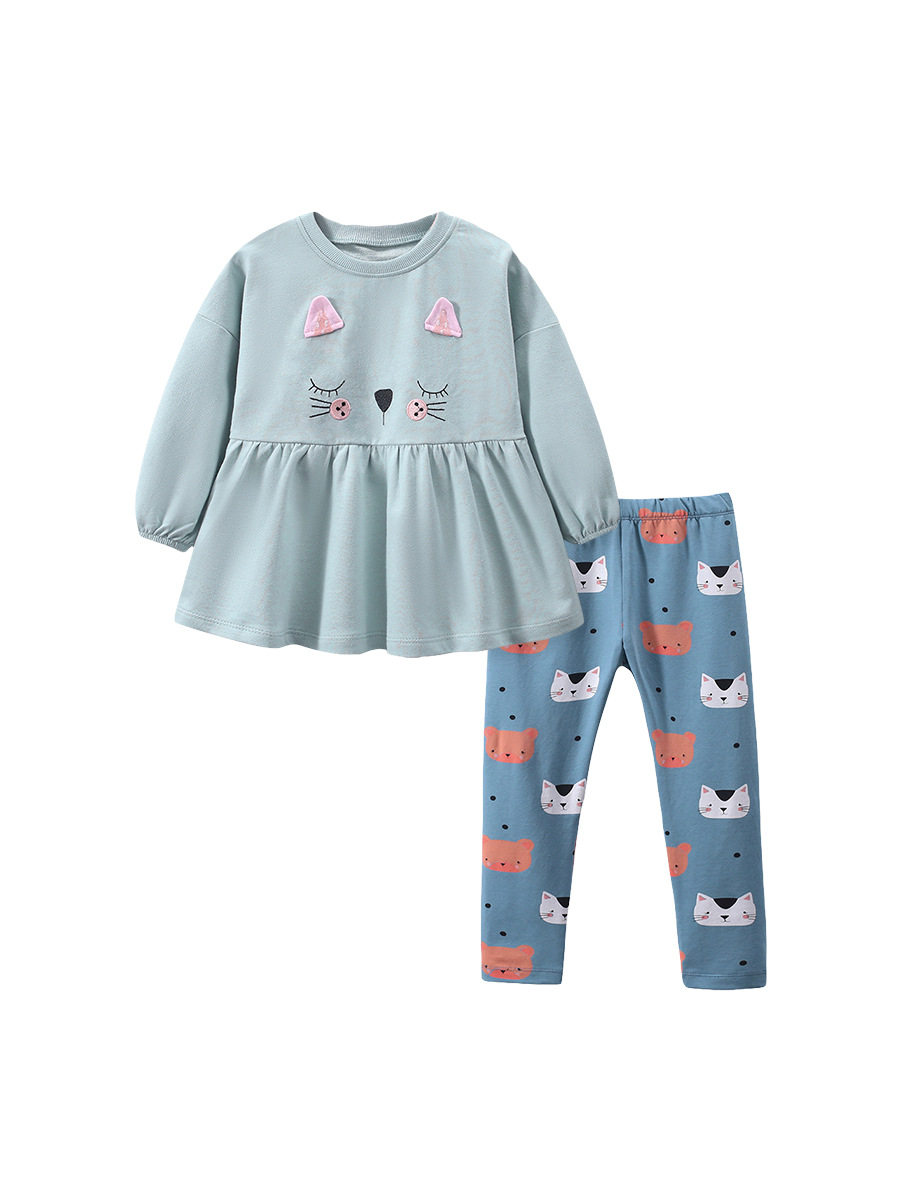 Autumn Girls' Hoodie Set, Cute Long-sleeve Kids' Outfit, Pants Set