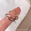 C Brand Classic Three-Color Three-Ring Ring, Smooth Index Finger Ring, Non-Fading, Delicate Hand Accessory, Women's Jewelry