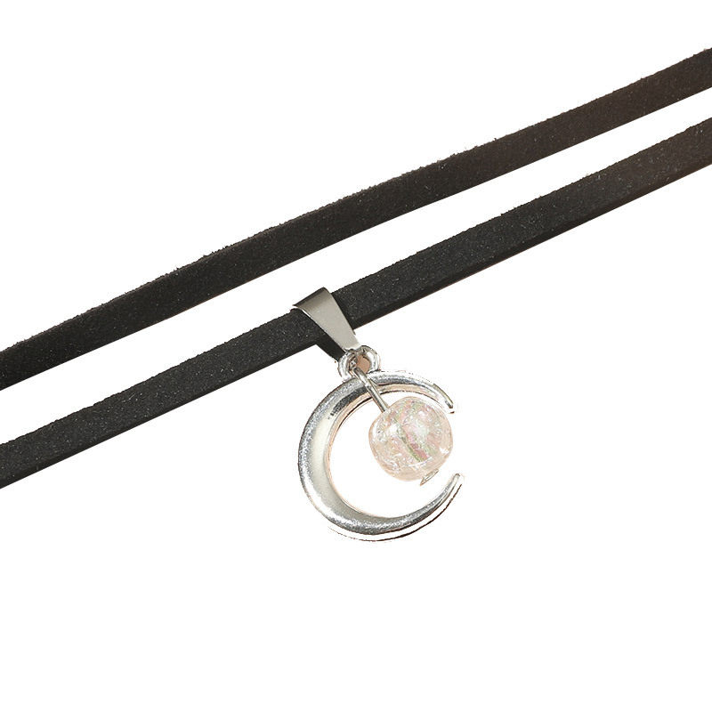 Korean style online celebrity girls' double-layer moon pendant necklace collar niche design fashion necklace in stock wholesale