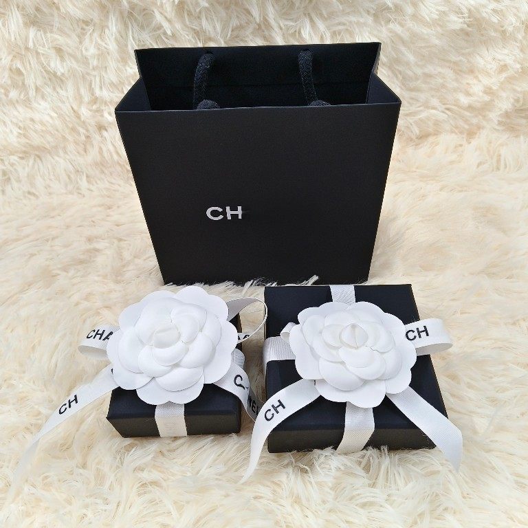 Xiaoxiang ch stud earrings packaging box gift bag handbag packaging box high-end packaging gift box black packaging