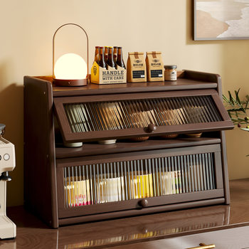 Desktop Storage Cabinet Storage Rack Dust-Proof Storage Cabinet Home Living Room Kitchen Countertop Cup Holder Tableware and Dish Organizer