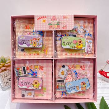 New Cultural and Creative Kapibara Mini Stationery Box Set Cute Cartoon Creative Miniature Stationery Scene Play House