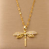 Light Luxury Stylish Cut Out Dragonfly Micro-paved Zircon Collarbone Necklace for Women