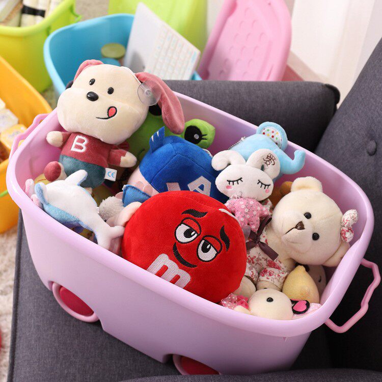 Pulley Cartoon Children's Toy Storage Box Clothing Snack Organizer Box Daily Necessities Storage Box Movable