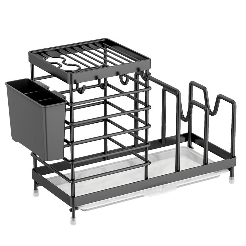 Factory Customized Carbon Steel Chopstick Barrel Pot Lid Drain Rack Integrated Knife Holder Home Kitchen Countertop Knife Storage Cage