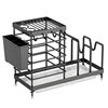 Factory Customized Carbon Steel Chopstick Barrel Pot Lid Drain Rack Integrated Knife Holder Home Kitchen Countertop Knife Storage Cage