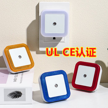 Th Cross-Border Socket Night Light European and American Standard Square Led Intelligent Light Control Sensor Energy-Saving Bedside Lighting