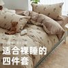 Autumn and winter bedding milk fleece coral fleece Crystal fleece bed sheet three-piece set cotton cotton and fleece quilt cover bed four-piece set