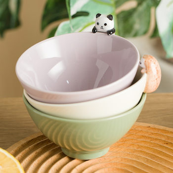 High-Looking Cute Cartoon Ceramic Stereo Cat Lying Bowl Japanese-Style Household Kidsren's Creative Rice Bowl Lying Cat Small Bowl