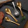 304 Factory Direct Sales Old Stainless Steel Spoon Commercial Retro Gold Snowflake Sand Creative Spoon Long Handle Small Spoon