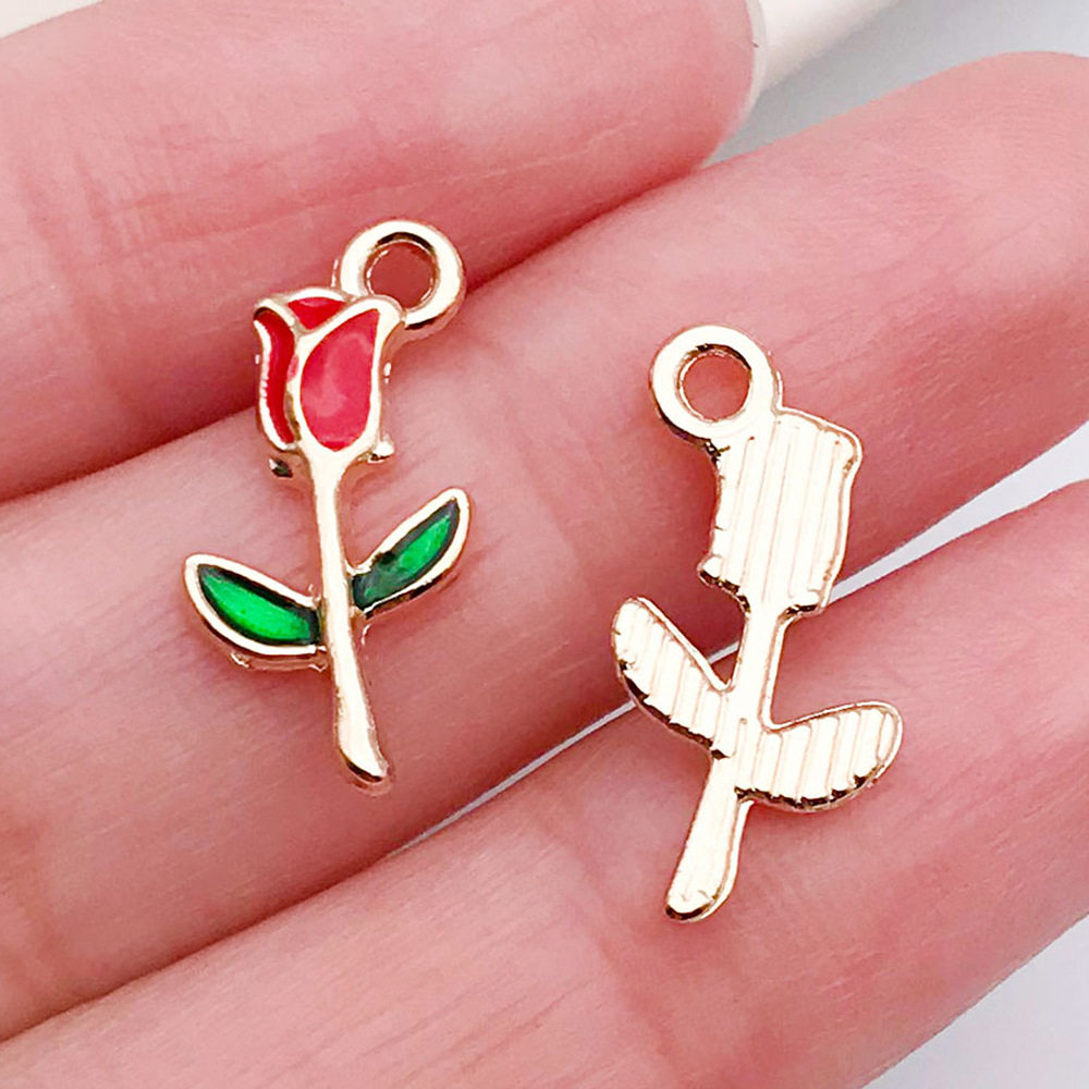 混50个红粉爱心桃心饰品配件 diy手链钥匙扣项链吊坠合金滴油挂件