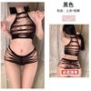 Ge Meng sexy underwear sexy hollow mesh perspective split suit tear-free mesh uniform women's