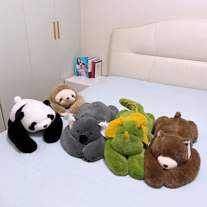 豪伟达背宝恐龙趴姿抱枕树懒毛绒玩具考拉睡觉抱枕娃娃批发