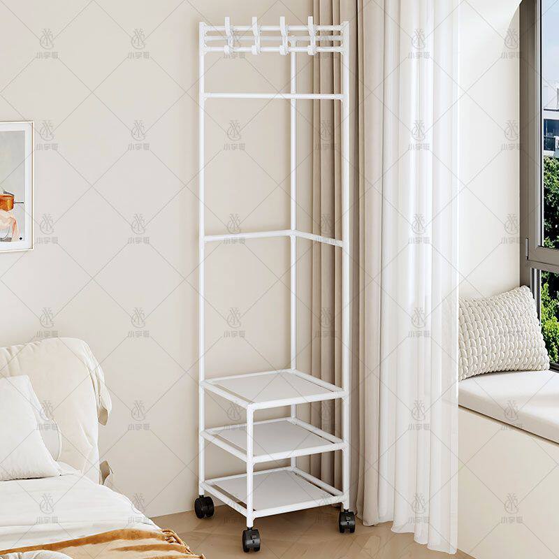 Corner Simple Coat Rack Bedside Floor-Standing Clothes Hanger Small Apartment Home Storage Bedroom Storage Rack Shelf