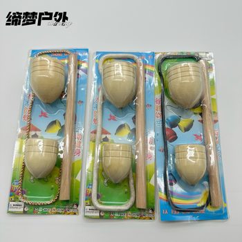 Wooden Gyro 4.5cm Sports Children's Fitness Nostalgic Solid Wood Toys for Whip Traditional Nostalgic Binggatuo