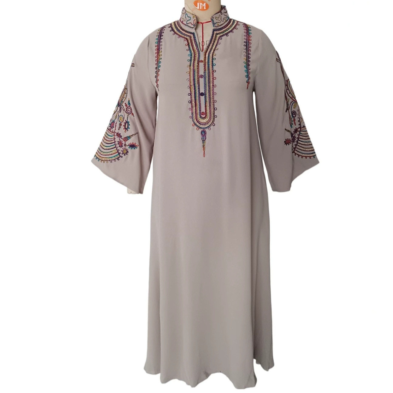 Bohemian Embroidered Maxi Dress Loose Fit Plus Size Rope Embroidery Casual Wear for Women Wholesale Available