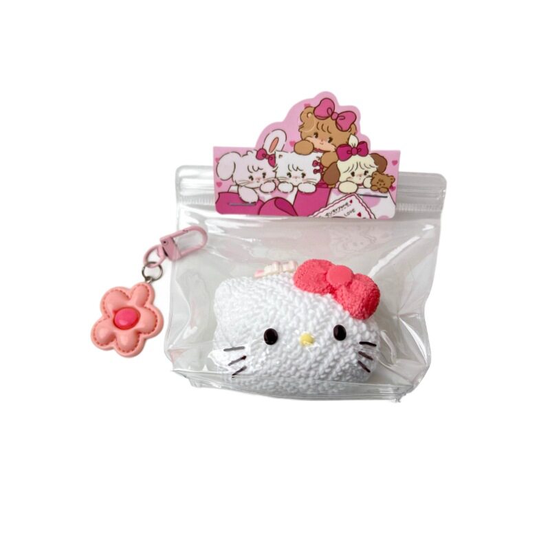 Slow Rebound Dry Mud Kneading Fun Knitted Kitty Cat Mud Decompression Artifact Food Grade Silicone Popular Kneading