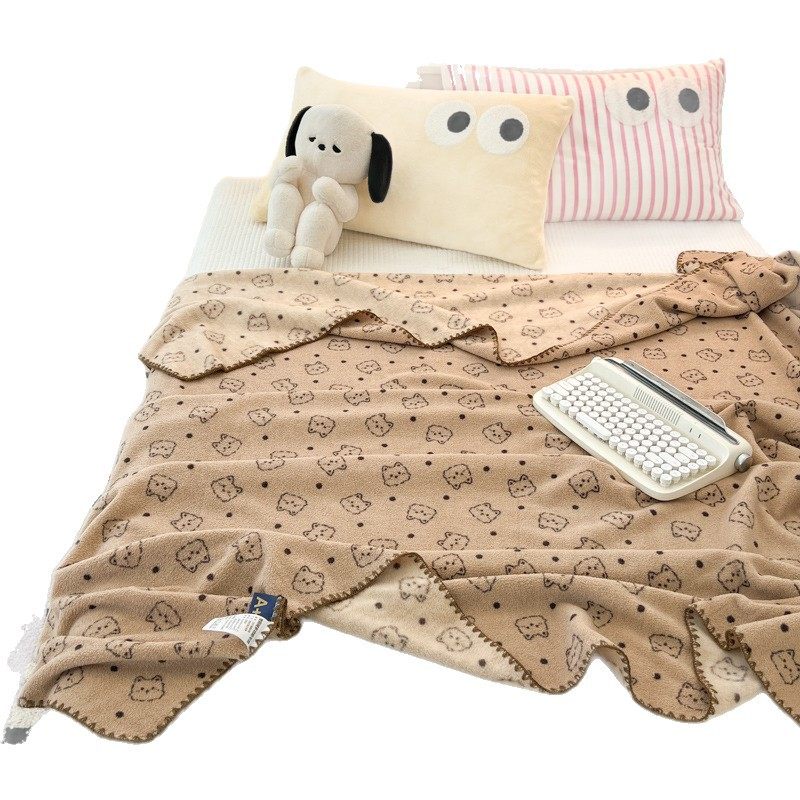 Double-Sided Milk Velvet Blanket Office Sofa Blanket Children's Small Blanket Nap Blanket Cartoon Thickened Shawl Cover Velvet Blanket
