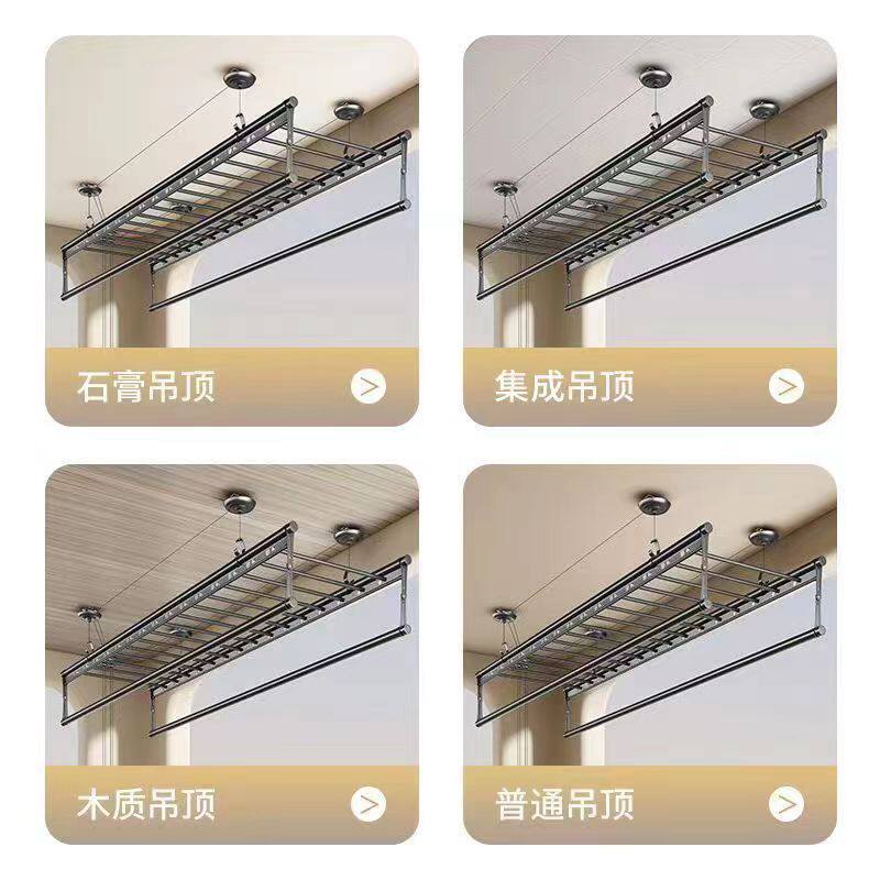 Adjustable Manual Clothes Drying Rack for Balcony, Durable Clothes Rack with Carbon Steel Sheet Metal Paint