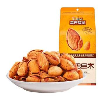 Three Squirrels Brand Large-Headed Hand-Peeled Almonds 100g Daily Nut Snacks Roasted Almonds Leisure Snacks Produced in October