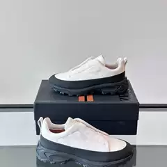 New Zz Men's Casual Shoes Anti-Cow sneaker Fashionable Thick-soled All-match Elastomer Slip-on Lazy Men's Shoes