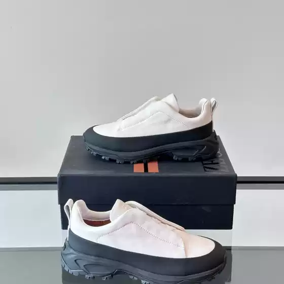 New Zz Men's Casual Shoes Anti-Cow sneaker Fashionable Thick-soled All-match Elastomer Slip-on Lazy Men's Shoes