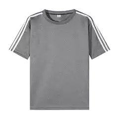 Summer New Three-Stripe Short-Sleeve Round Neck T-Shirt Top for Men and Women, Casual Loose Versatile Sports Five-Point Sleeve Trendy