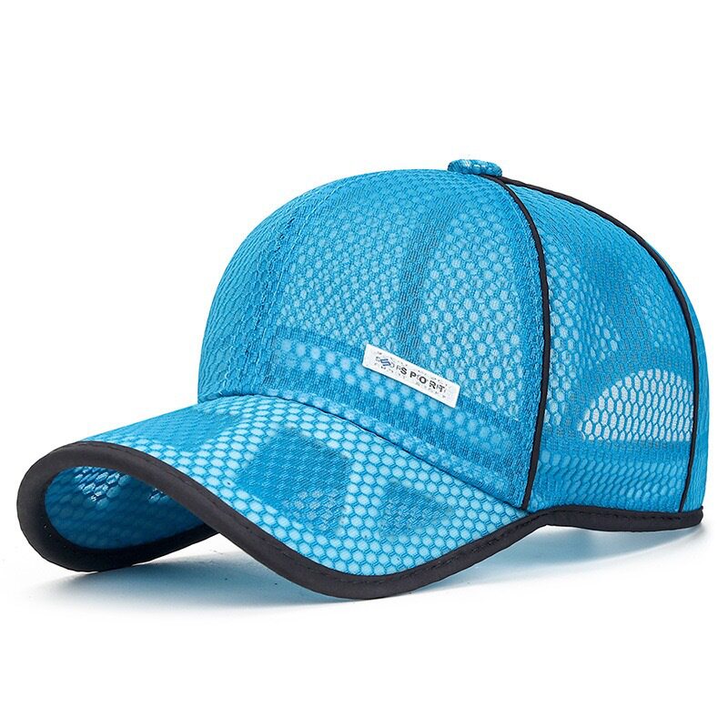 镂空网眼透气棒球帽夏季防晒遮阳楼控檐帽子男户外运动活动鸭舌帽