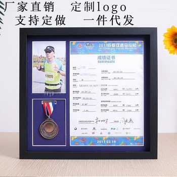 Wooden Medal Display Frame Balance Car Marathon Gold Medal Mounting Photo Frame Badge Storage Box Medal Picture Frame