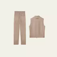 Spring New Fashion Versatile Old Money Style Men's Simple High-Quality Solid Color Design Loose Vest Set