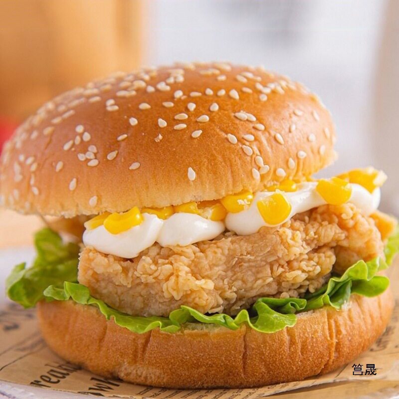 Fuxingfang Chicken Leg Burger Commercial Semi-Finished Hamburger Heated Ready-To-Eat Spicy Crispy Bread Old Beijing Chicken Roll