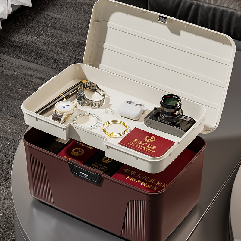 Password Storage Box, Valuables Plastic Storage Box, Privacy Document Storage Box with Lock, Car Home Storage Box
