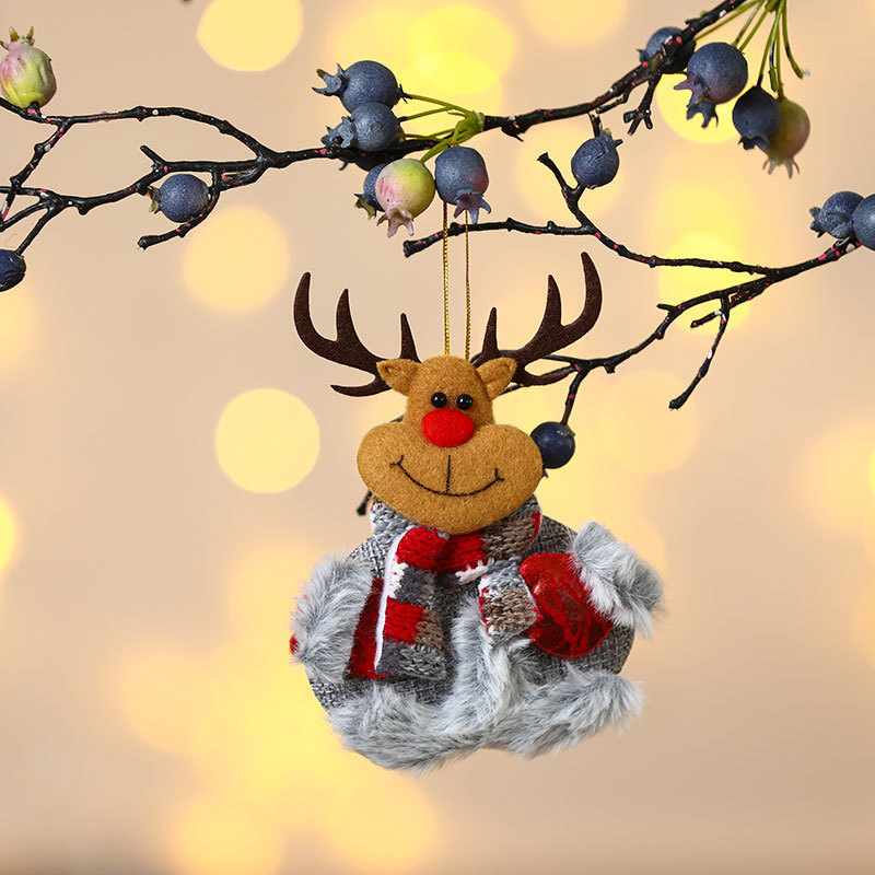 跨境新款圣诞节装饰用品老人小挂件 圣诞树配件布艺小挂饰礼物