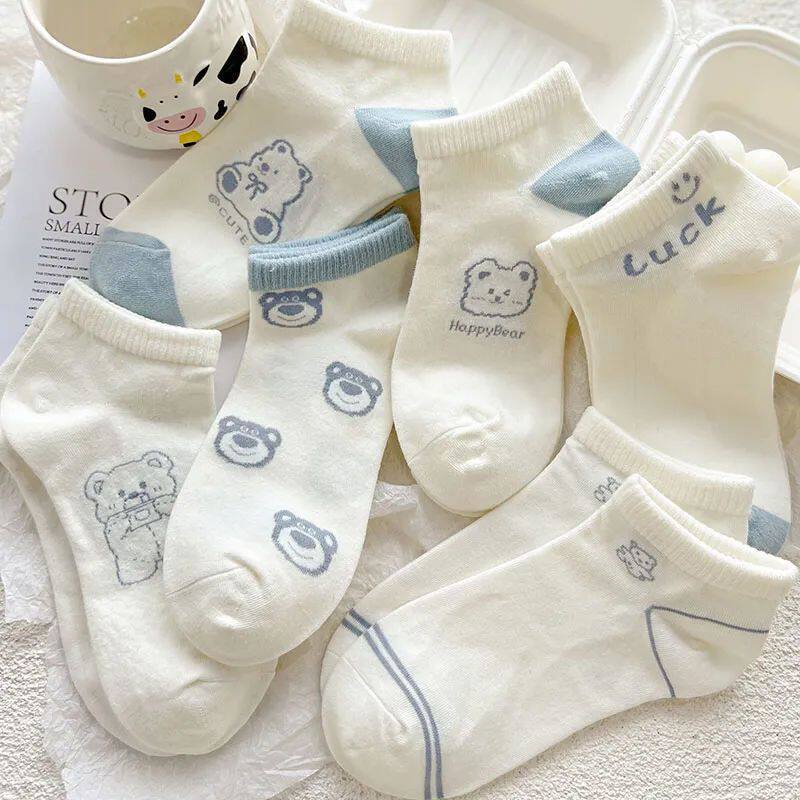 吸汗袜子女短袜防滑百搭春夏学生袜子可爱日系卡通浅口短筒袜子