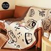 Ins Retro Blanket Half Knitted Sofa Air Conditioner Office Lunch Break Living Room Leisure Nap Blanket Blanket
