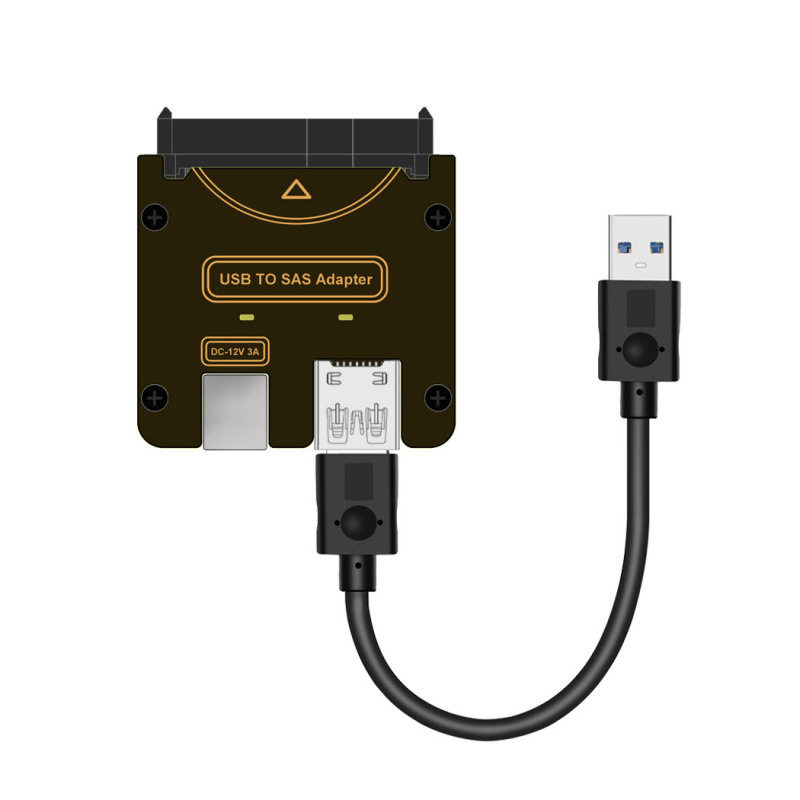 สาย USB ไปยังฮาร์ดดิสก์ SAS สายเชื่อมต่อฮาร์ดดิสก์แบบง่าย 29 พิน บัตรอะแดปเตอร์แปลง SSD แบบ SATA 22 พิน เป็น SAS