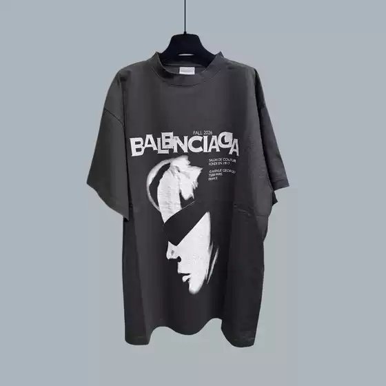 【In-Stock Instant Shipping】Authentic High-Quality Version 26Ss New Paris B Brand Digital Direct Print Unisex Loose-Fit T-Shirt