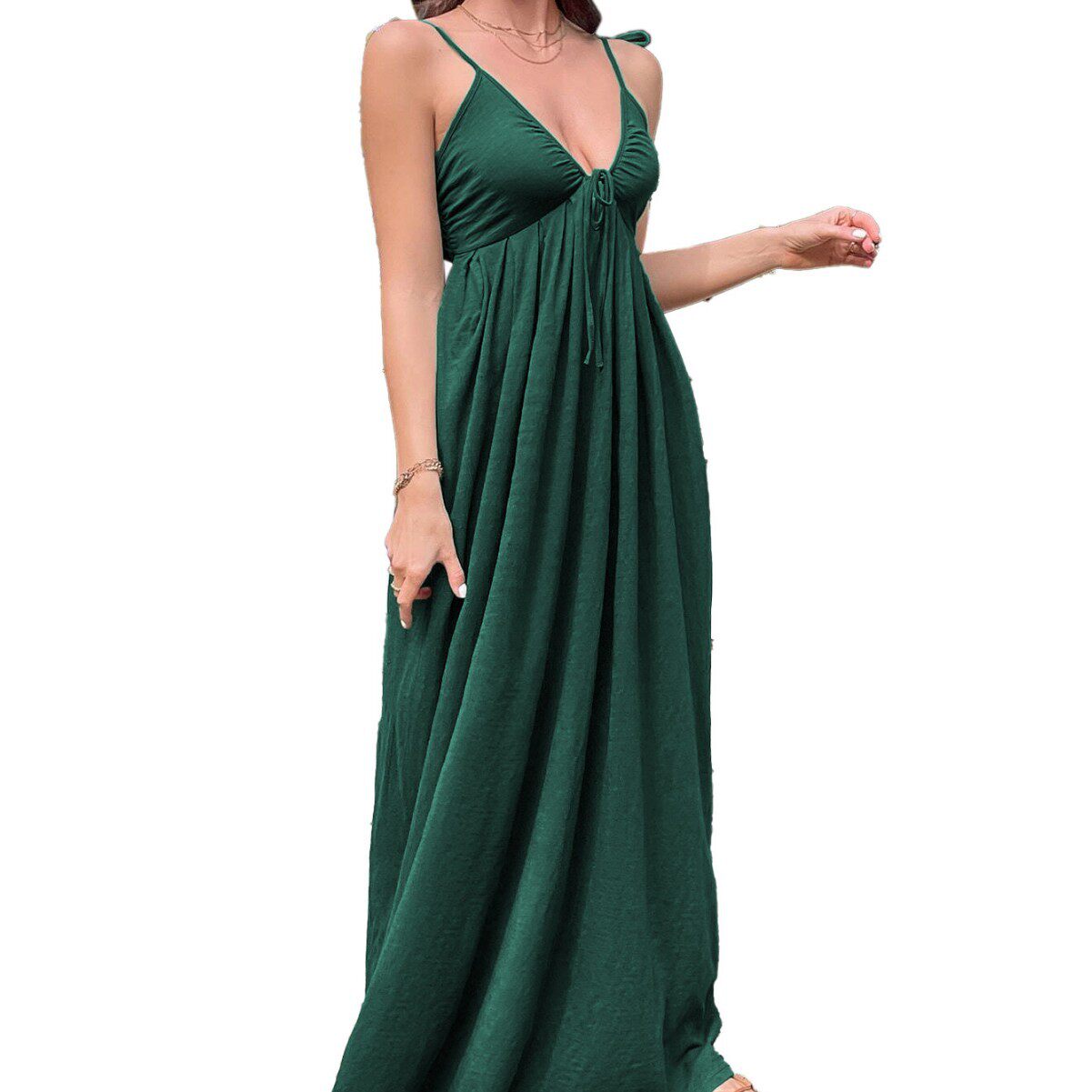 Womens A Line Maxi Dress Sexy Backless Waist Defining Adjustable Spaghetti Straps Perfect for Beach Vacations