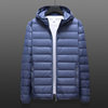 New Light Down Jacket Men's Hooded Collar Short plus size Middle-aged Jacket Light Thin Jacket for Men