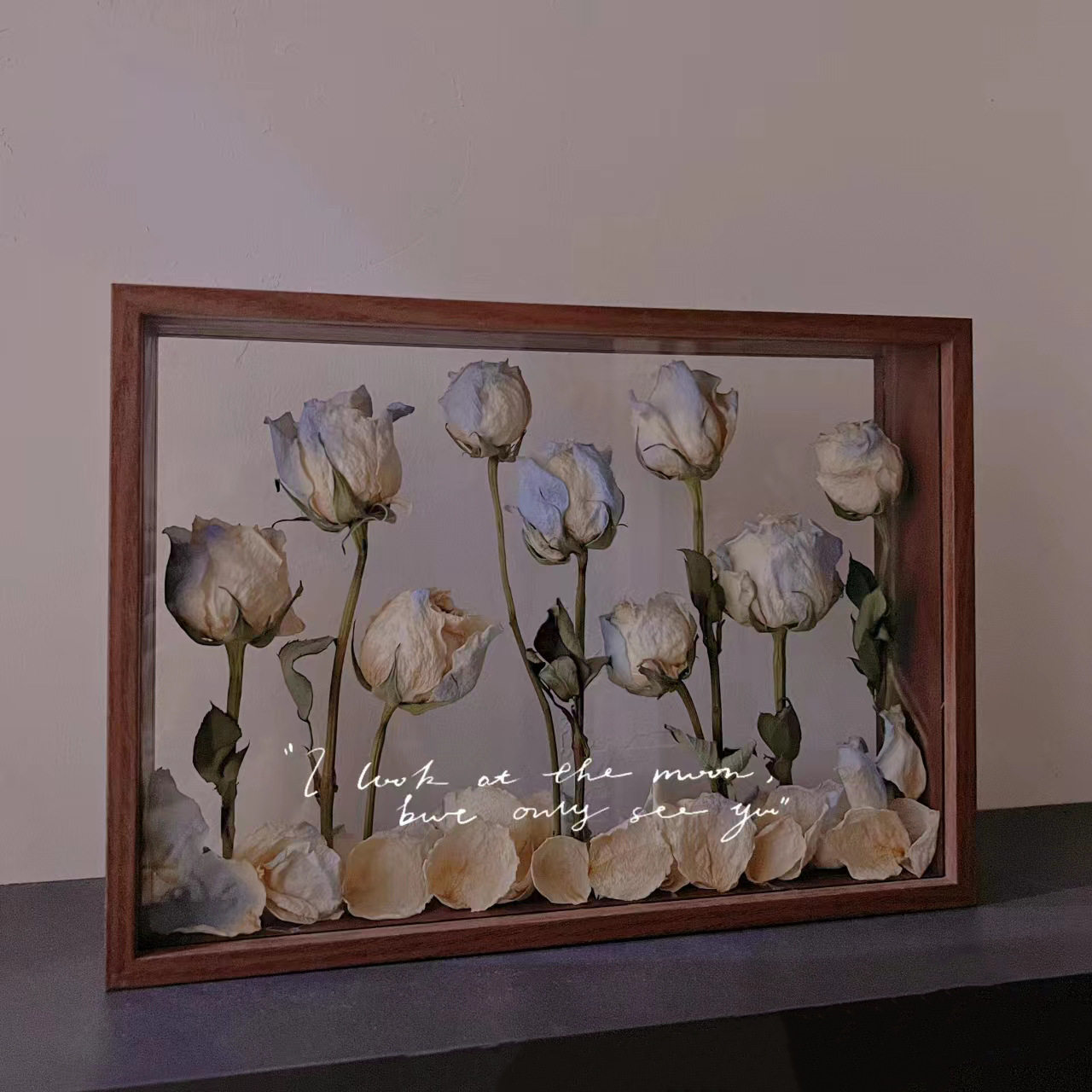 Wooden Photo Frame Specimen Frame Double-Sided Transparent Three-Dimensional Hollow Dried Flower Display Stand Creative DIY Animal and Plant Display Frame