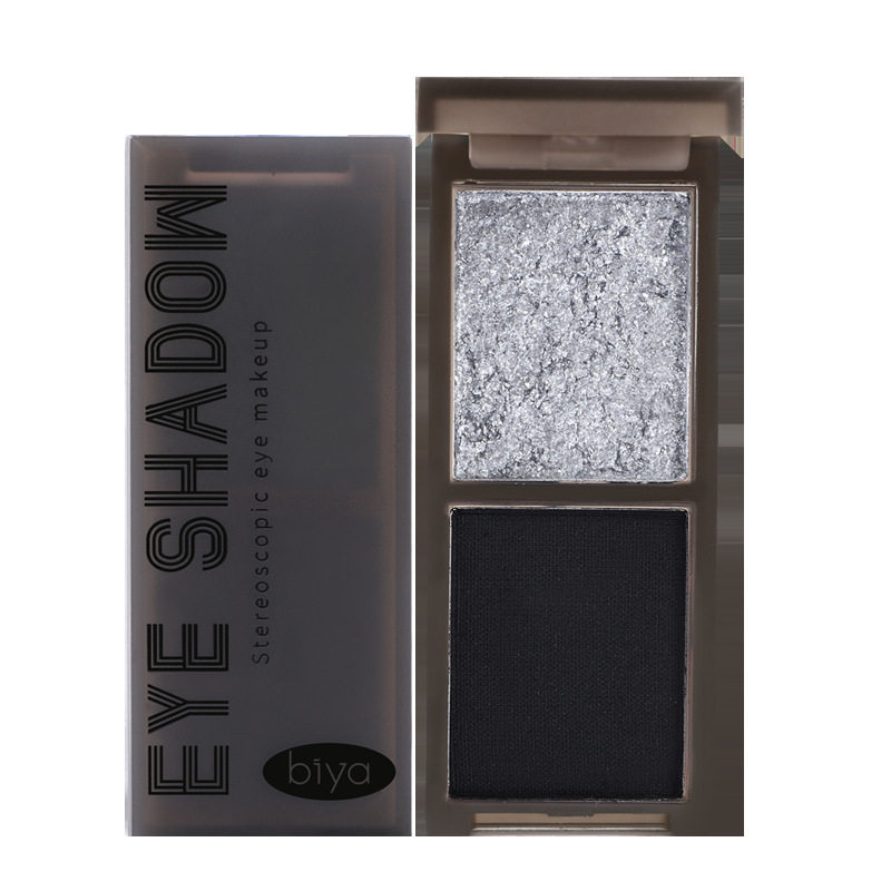 Biya Cool Pink Eyeshadow Plate Double Color Matte Pearlescent Sweet Cool Punk Smoky Makeup Dark Lazy Eyeshadow