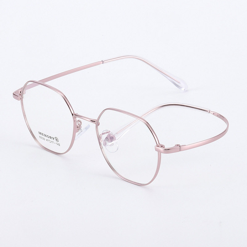New retro glasses frame trend polygonal glasses frame memory titanium comfortable not clip face Danyang glasses wholesale